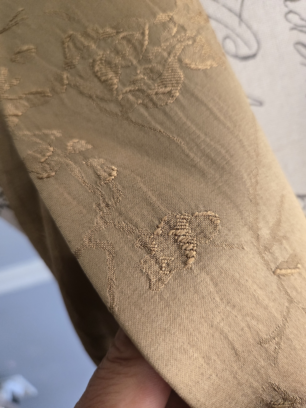 Sleeveless Gold and Cream V-Neck Wrap Dress - Picture 6 of 9